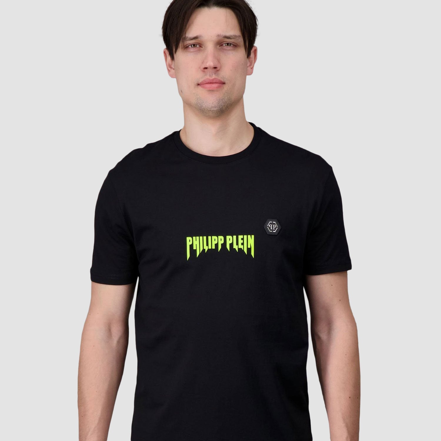 Philipp Plein Black/Yellow Round Neck SS Philipp TM T-Shirt