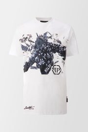 Philipp Plein White Round Neck SS PP Limited Dollar T-Shirt
