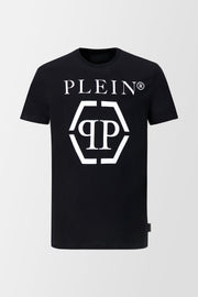 Philipp Plein Black Round Neck SS Hexagon T-Shirt