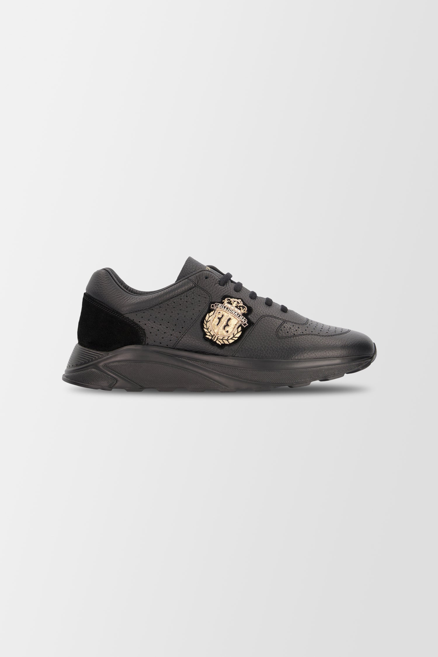 Billionaire Gold Crest Black Sneakers