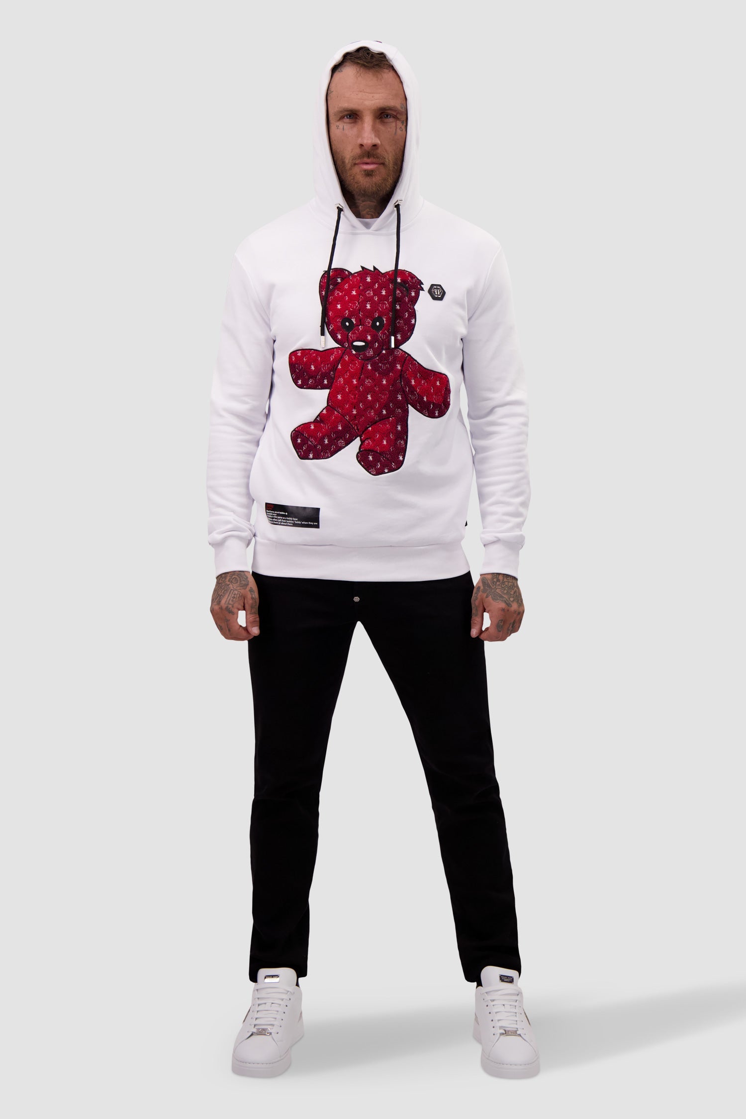 Philipp Plein White Teddy Bear Hoodie