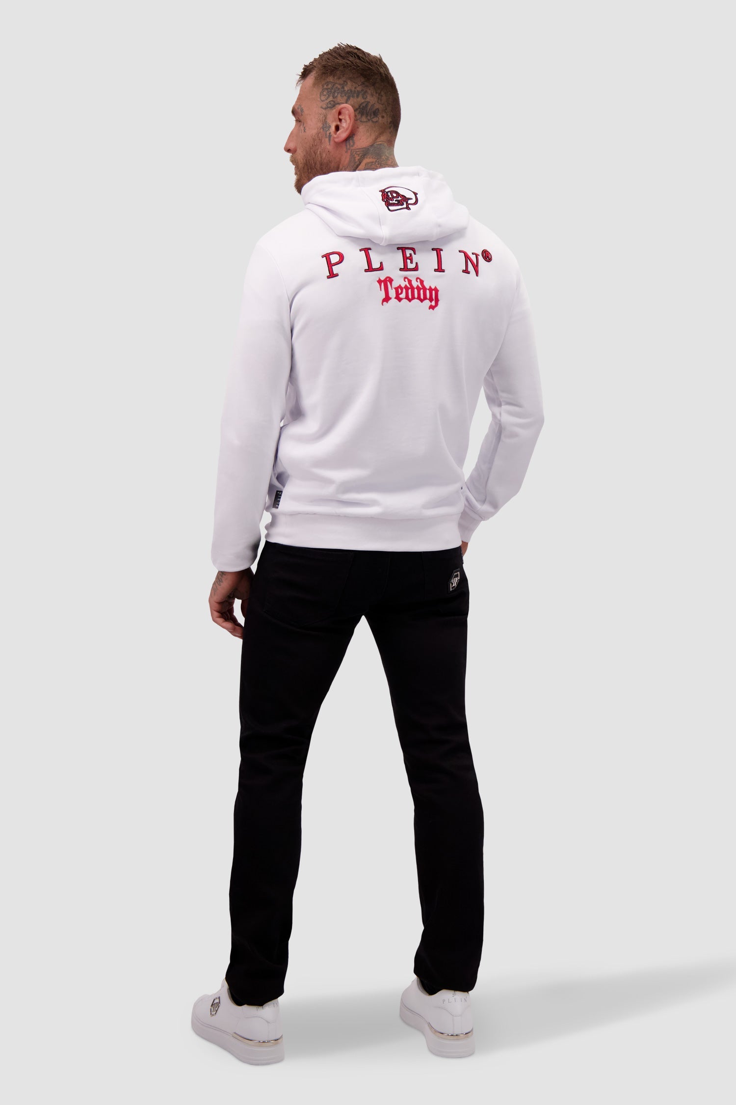 Philipp Plein White Teddy Bear Hoodie