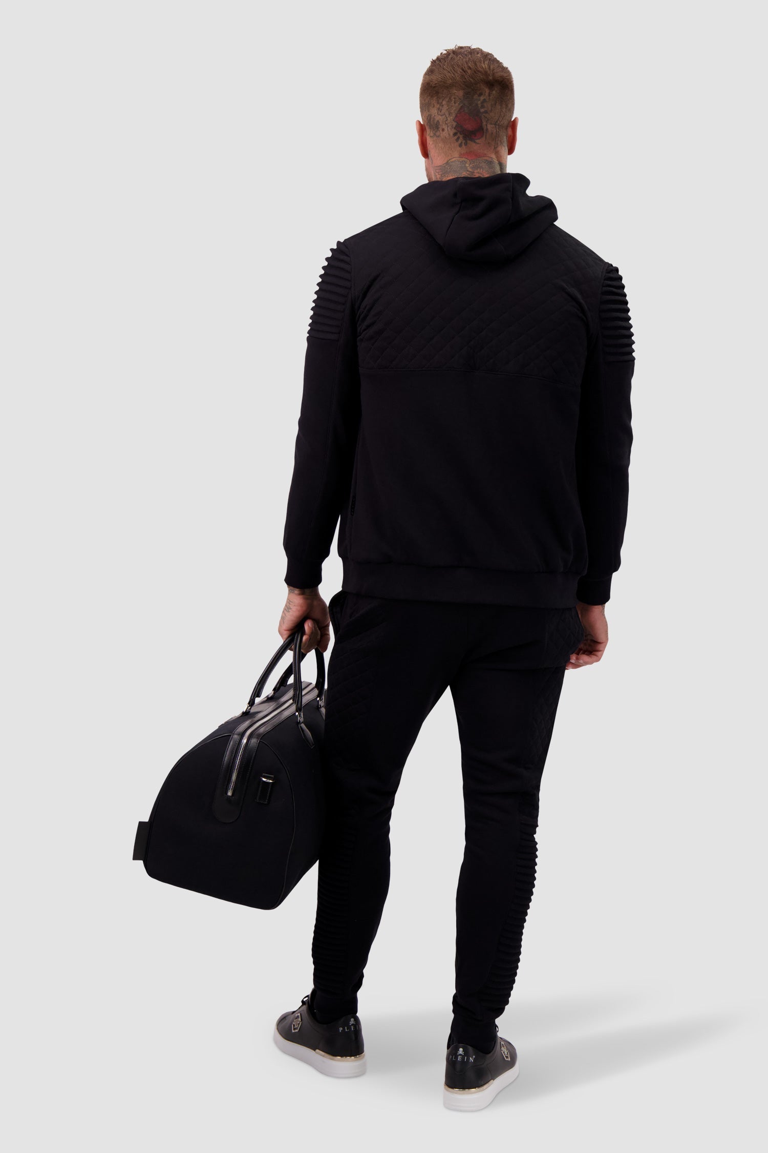 Philipp Plein Croco Effect Canvas Handle Bag