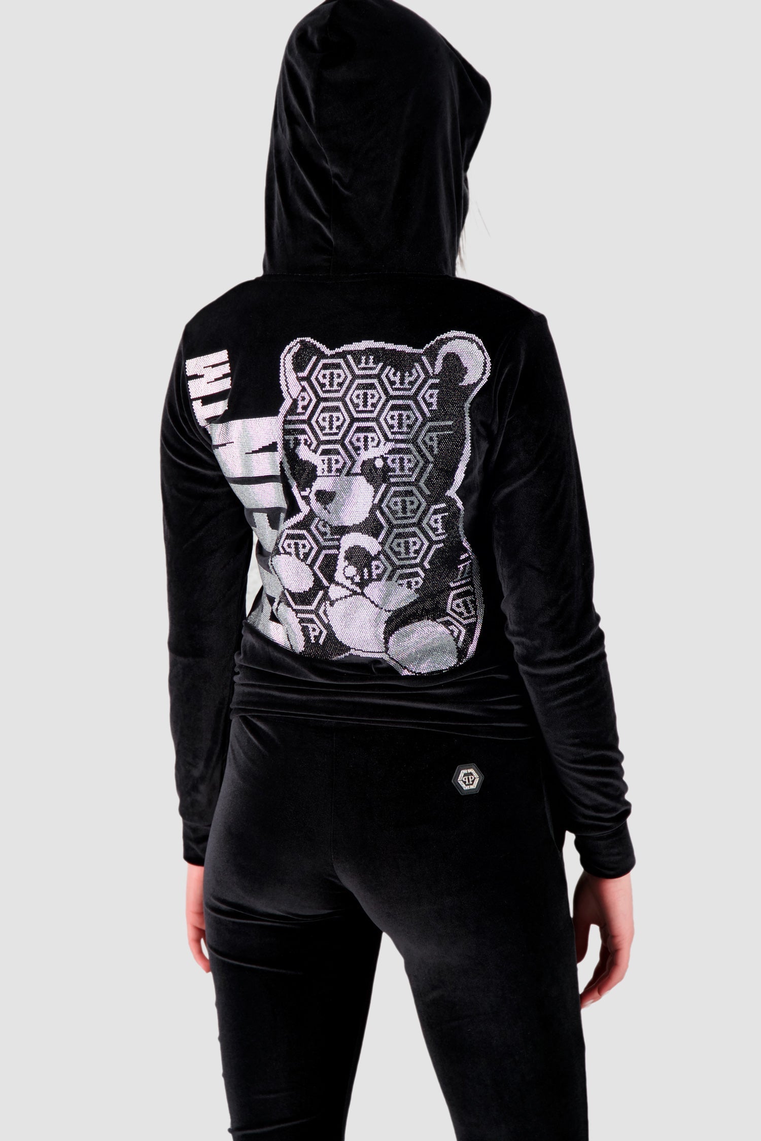 Philipp Plein Black Teddy Bear Hoodie