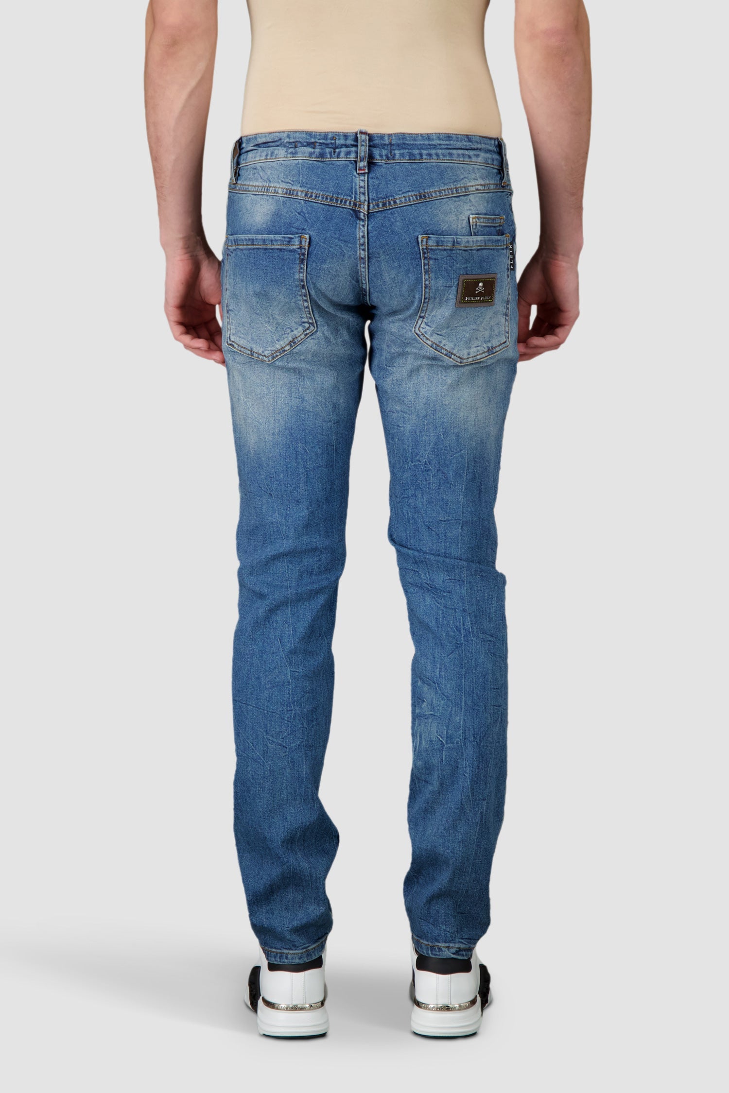 Philipp Plein Super Straight Cut Denim Statement Jeans