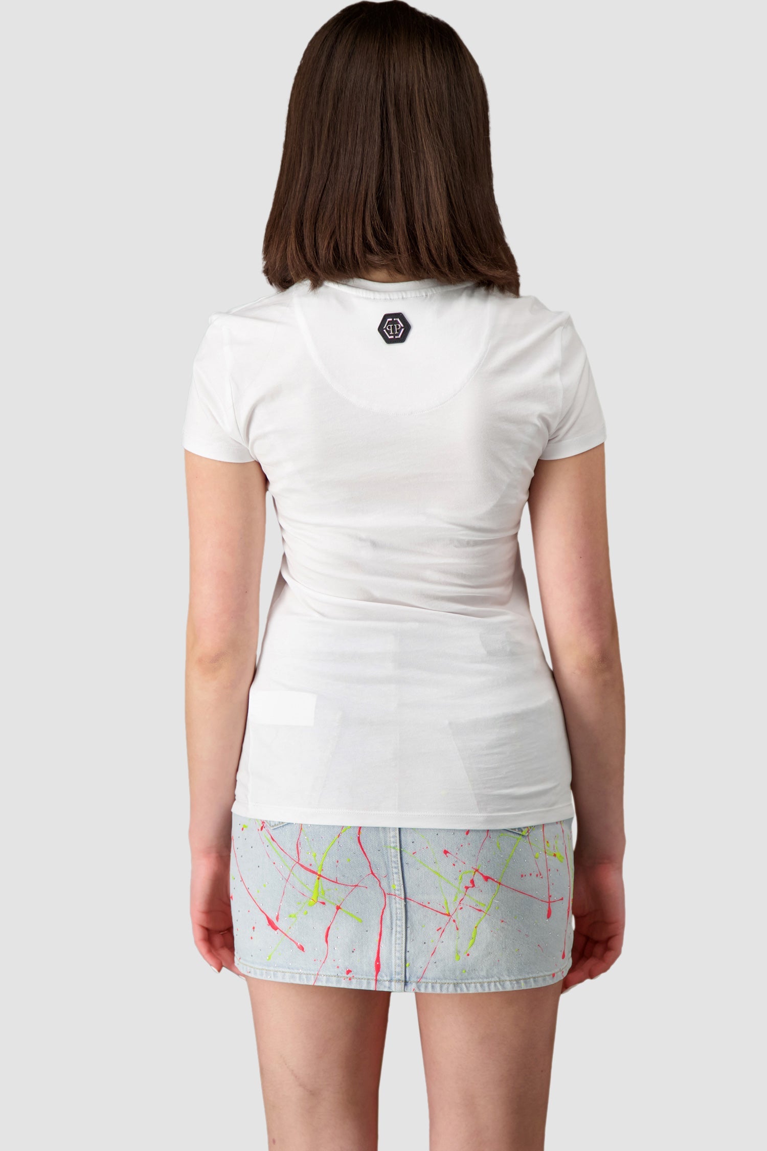 Philipp Plein White Round Neck Plein T-Shirt