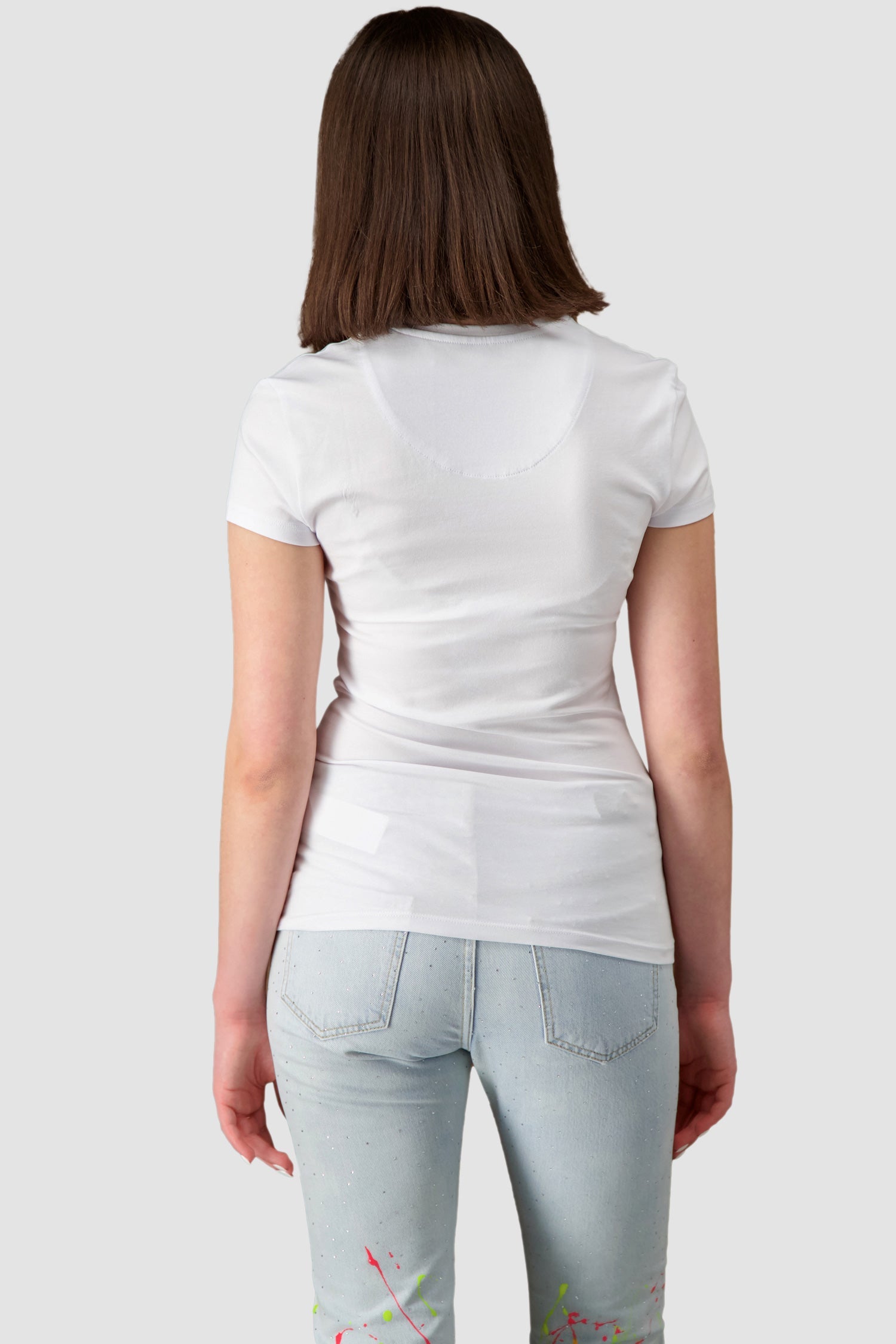 Philipp Plein White Round Neck SS Love Plein T-Shirt