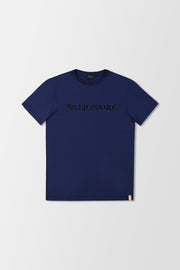 Billionaire Dark Blue SS Logos Round Neck T-Shirt