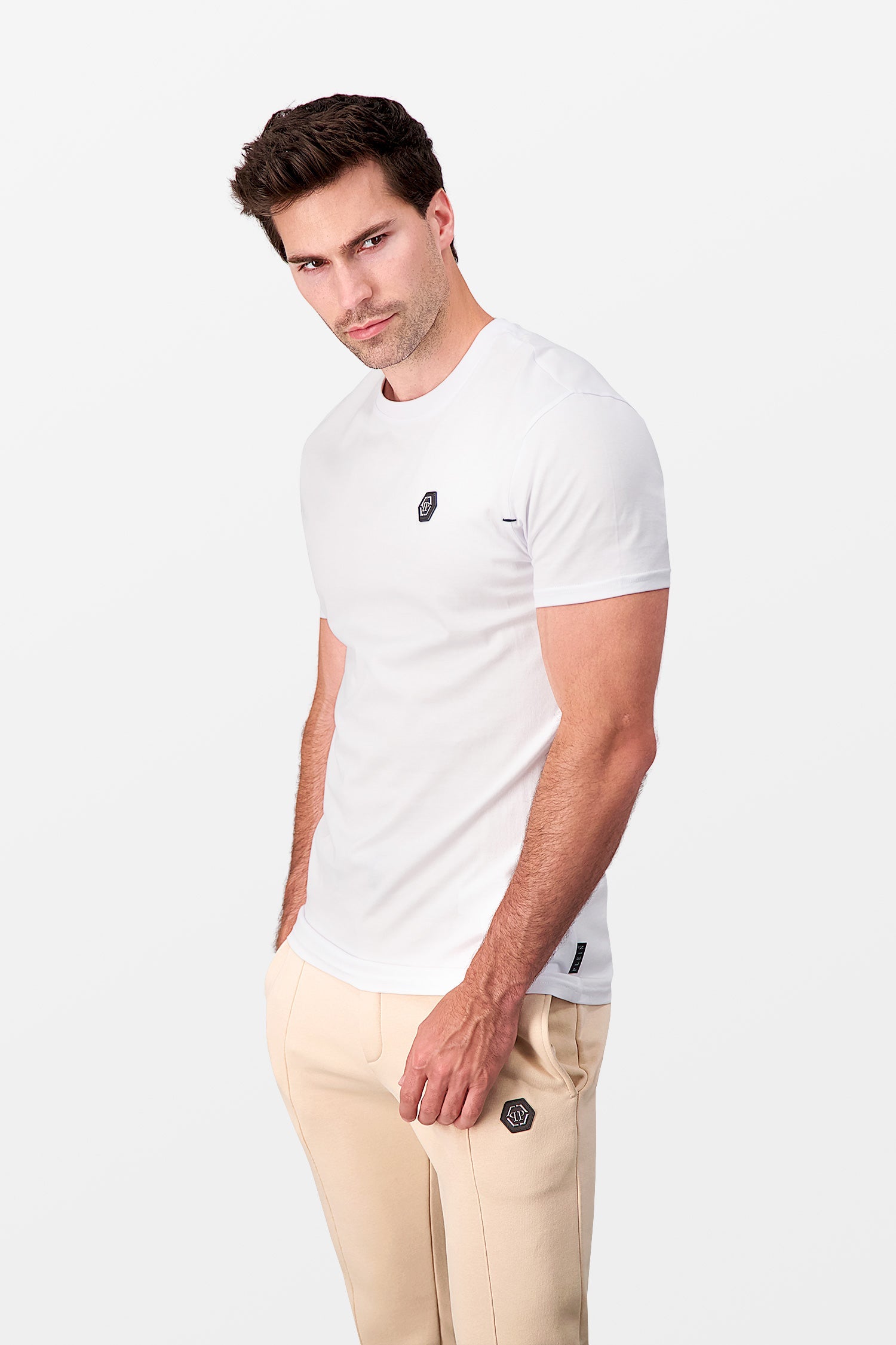 Philipp Plein White Round Neck SS Istitutional T-Shirt