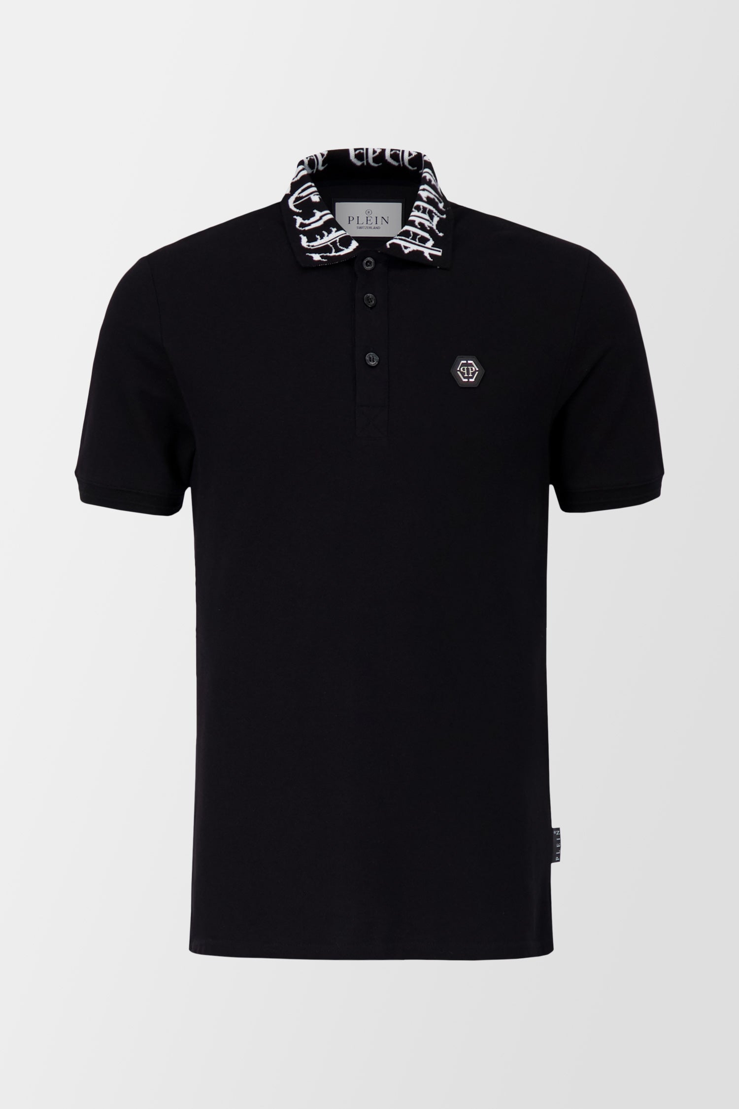 Philipp Plein Black Short-Sleeve Polo