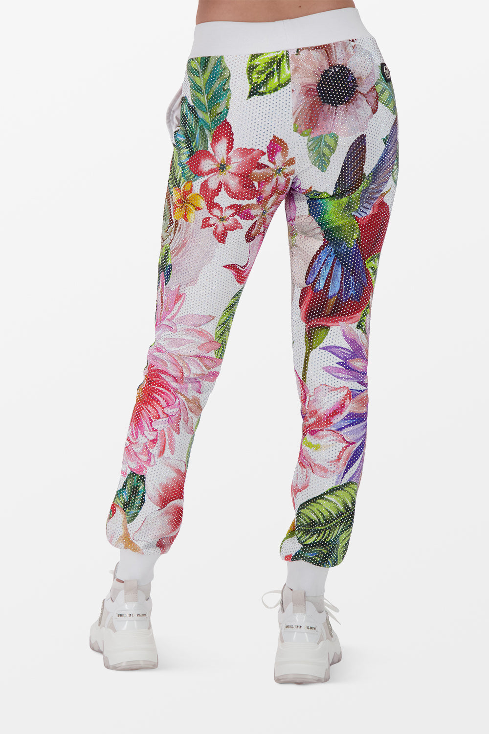Philipp Plein White Flowers Jogging Trousers