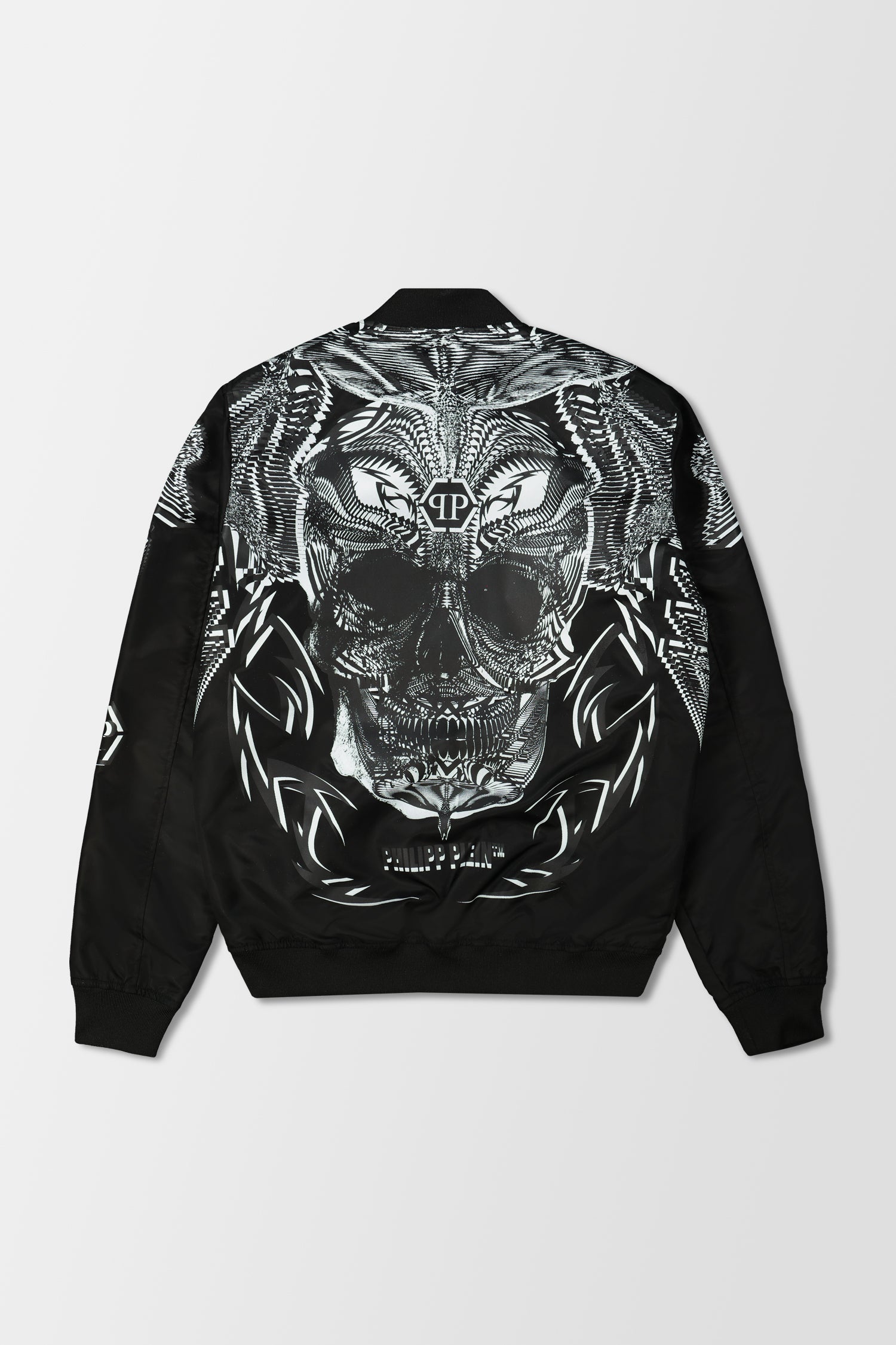 Philipp Plein Black Foulard Texture Bomber Jacket