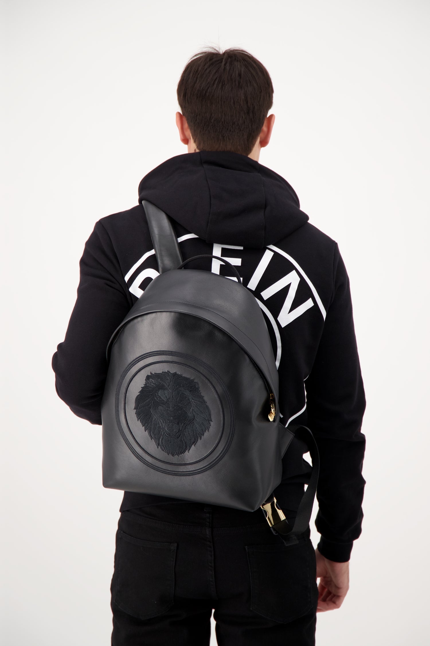 Billionaire Black/Gold Medium Lion Backpack