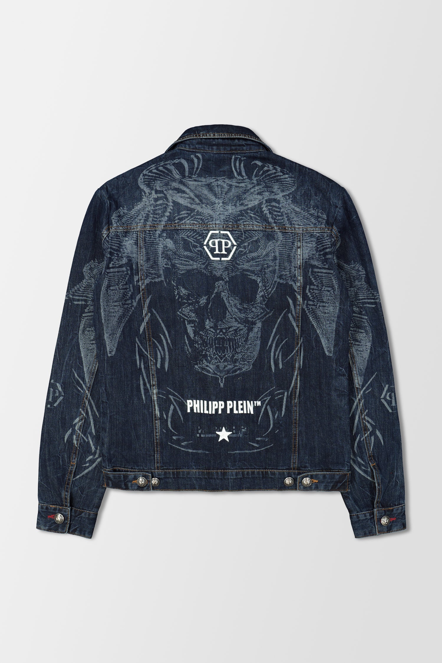 Philipp Plein Dark Blue Denim Jacket Psychosocial