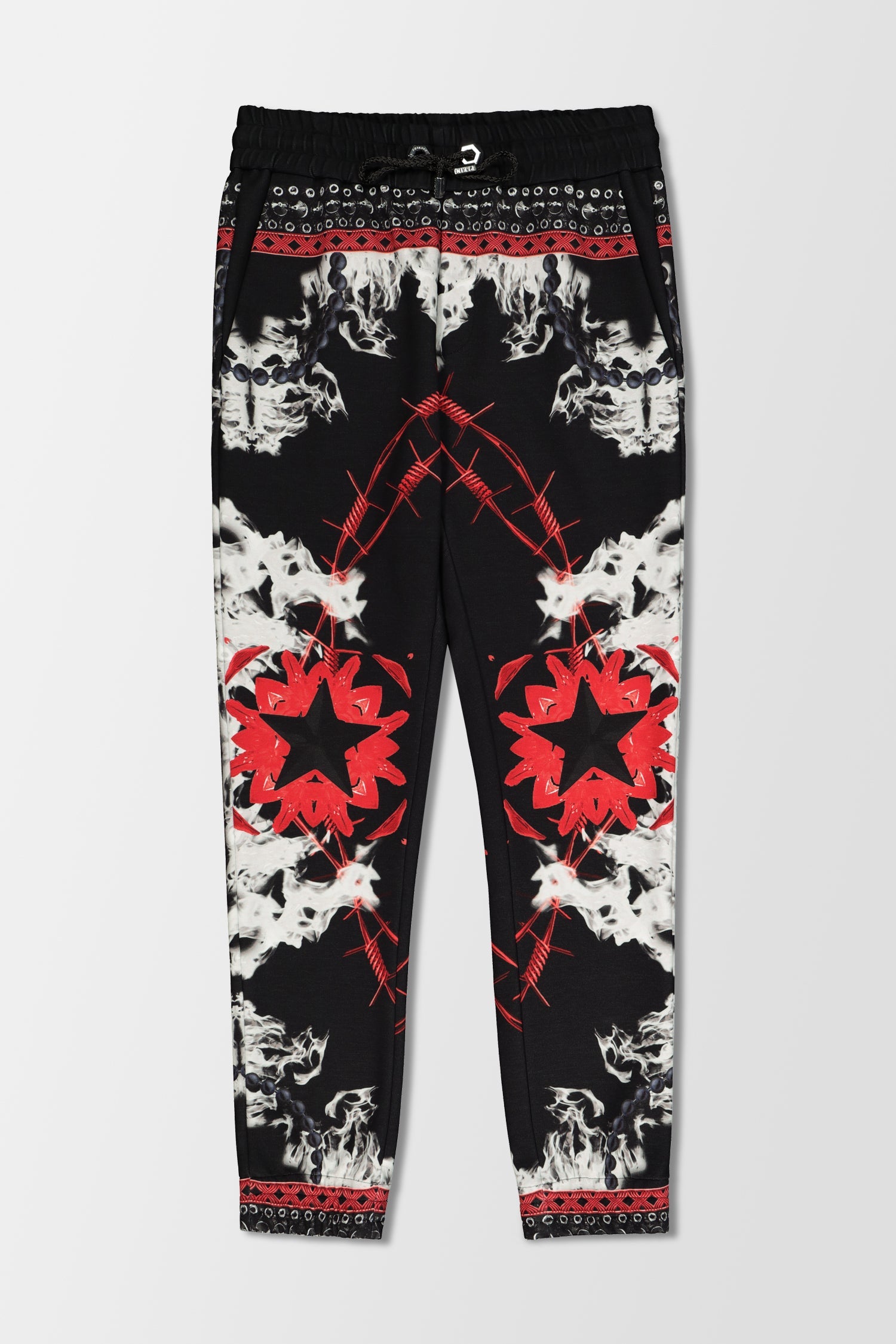 Philipp Plein Black Texture Foulard Jogging Trousers