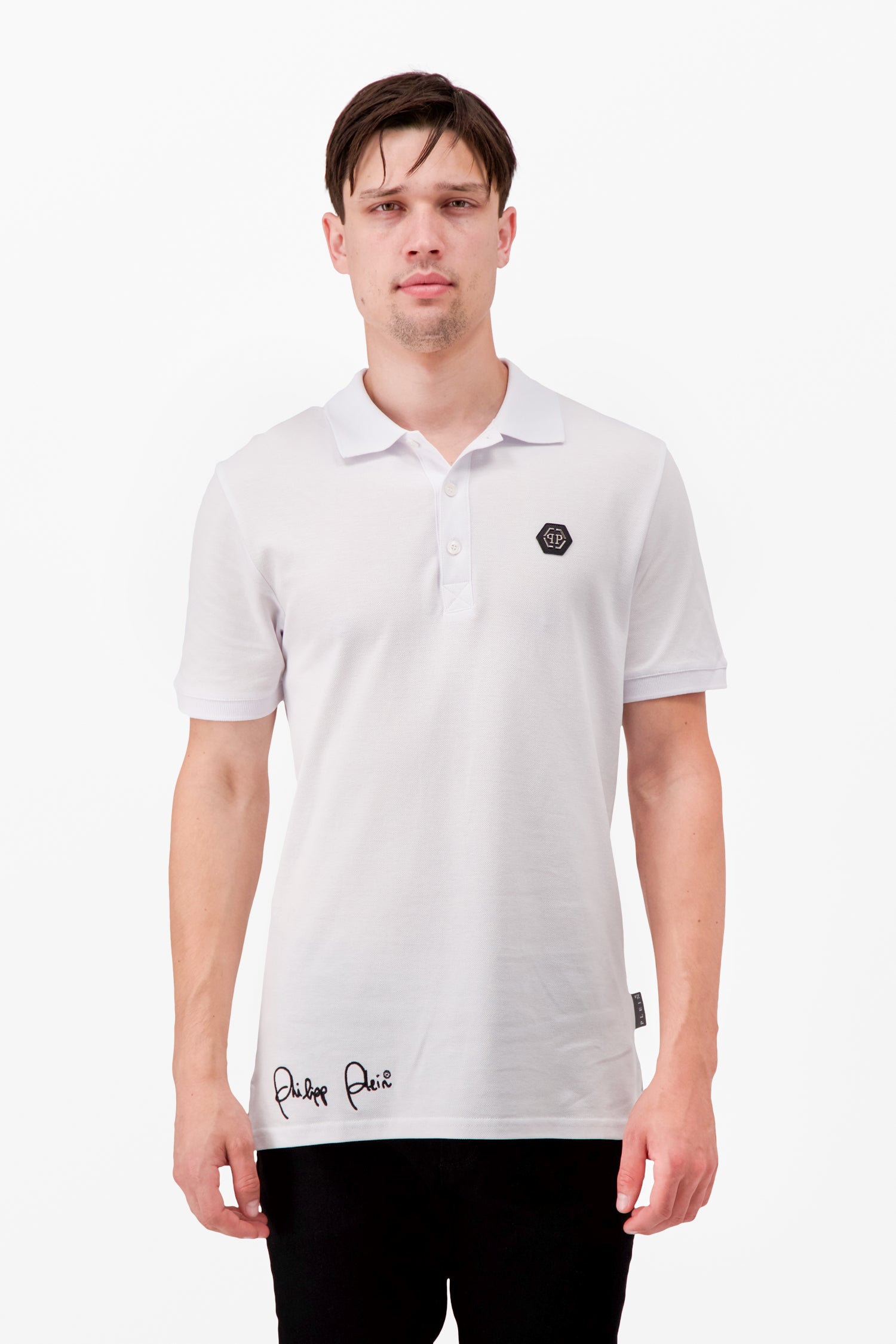 Philipp Plein White Stars and Skull Polo