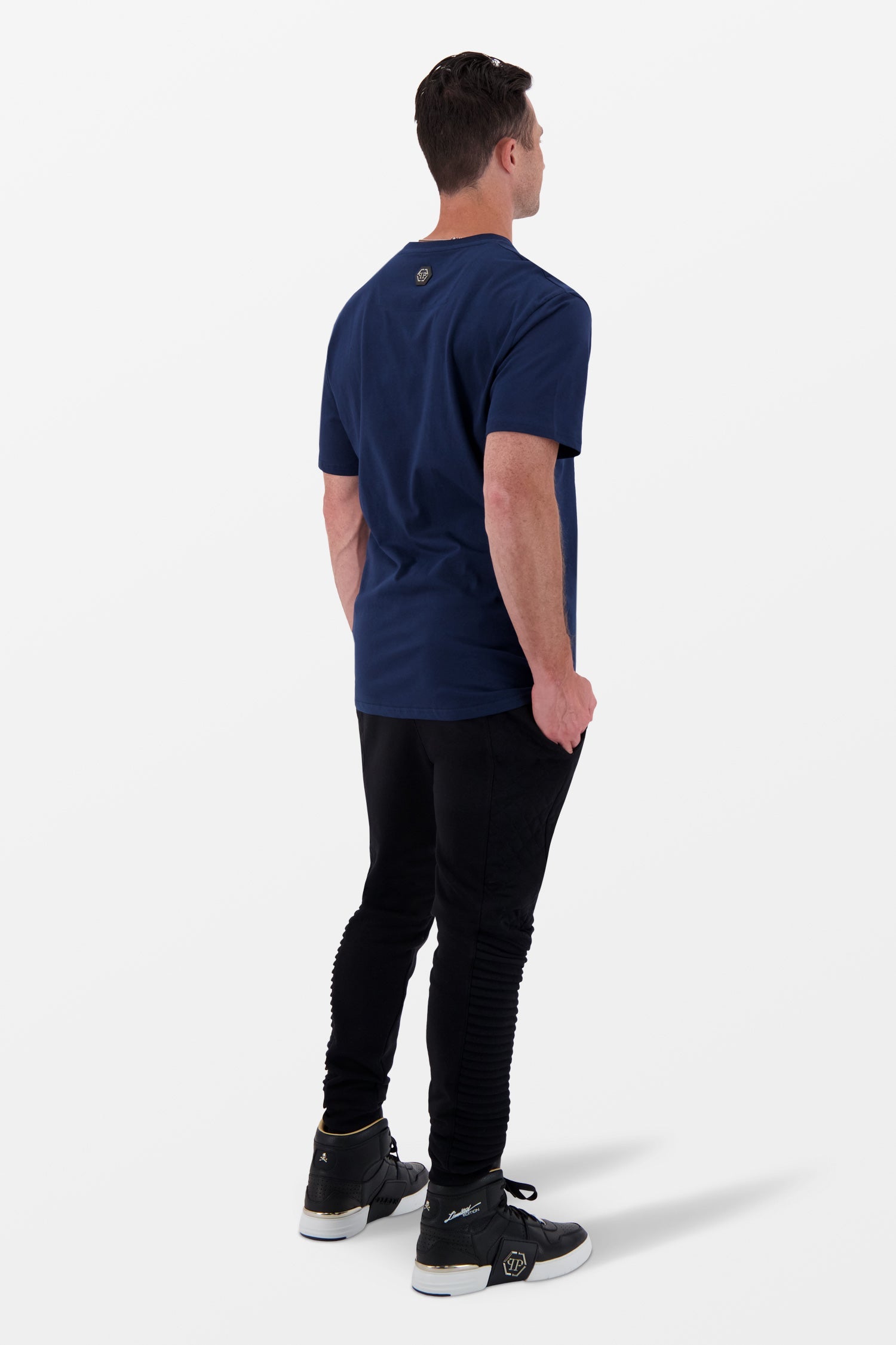 Philipp Plein Navy Round Neck SS Monster T-Shirt