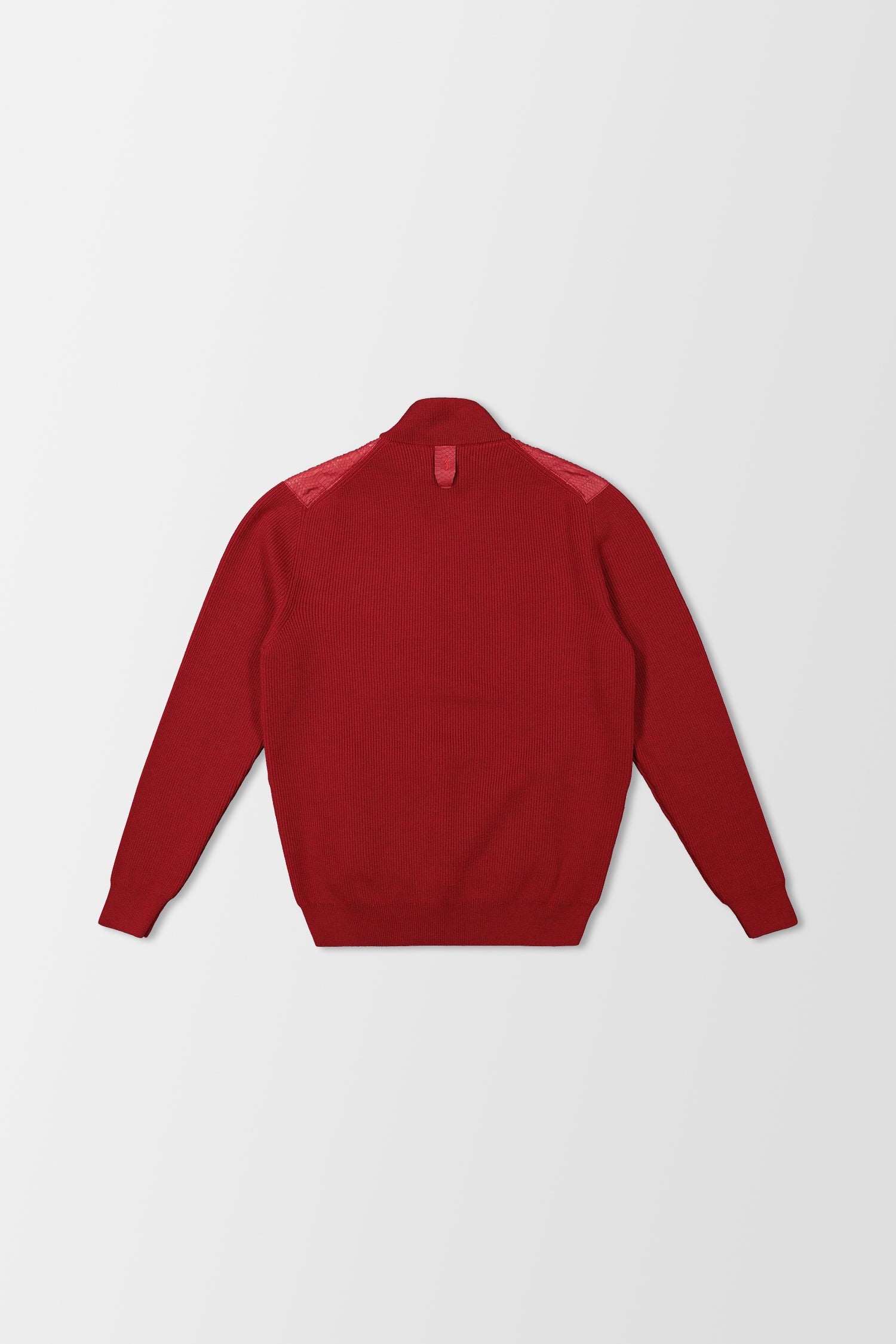 Billionaire Red Mock Zip Luxury Pullover