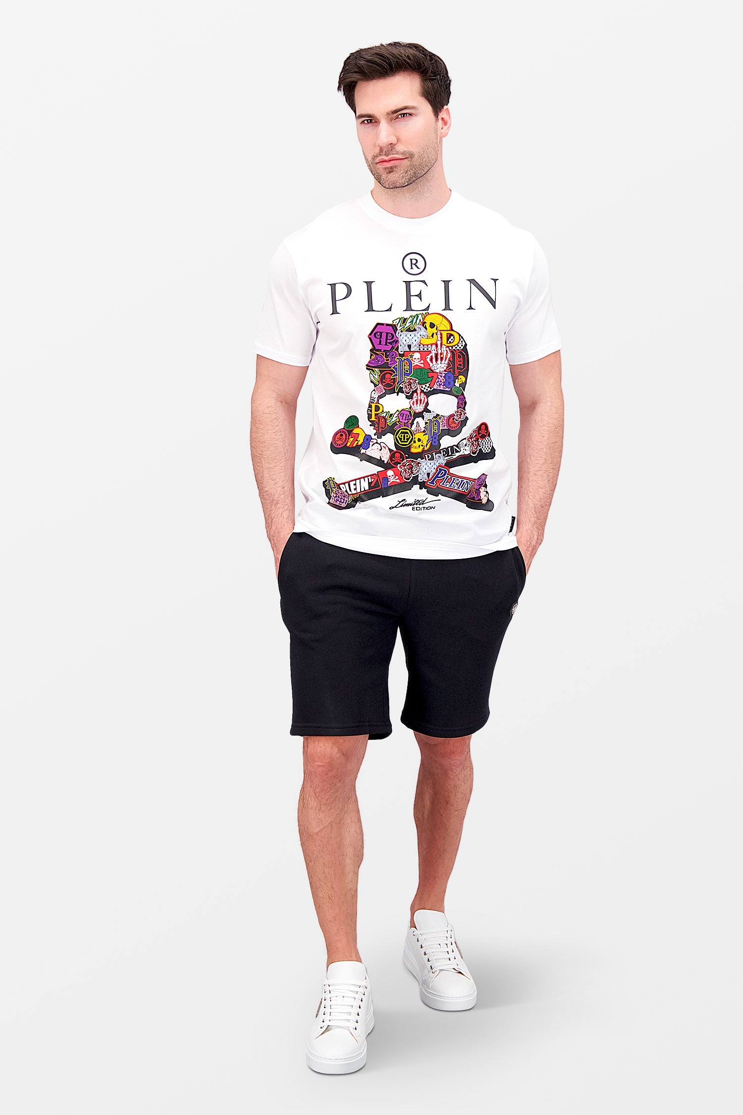 Philipp Plein White Round Neck Skull T-Shirt