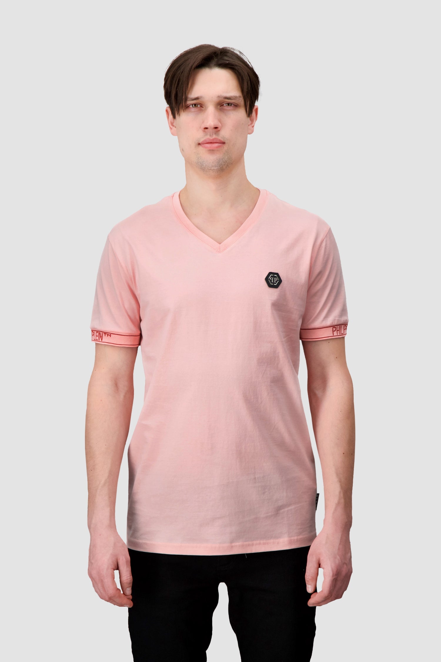 Philipp Plein Rose/Pink V-Neck SS T-Shirt