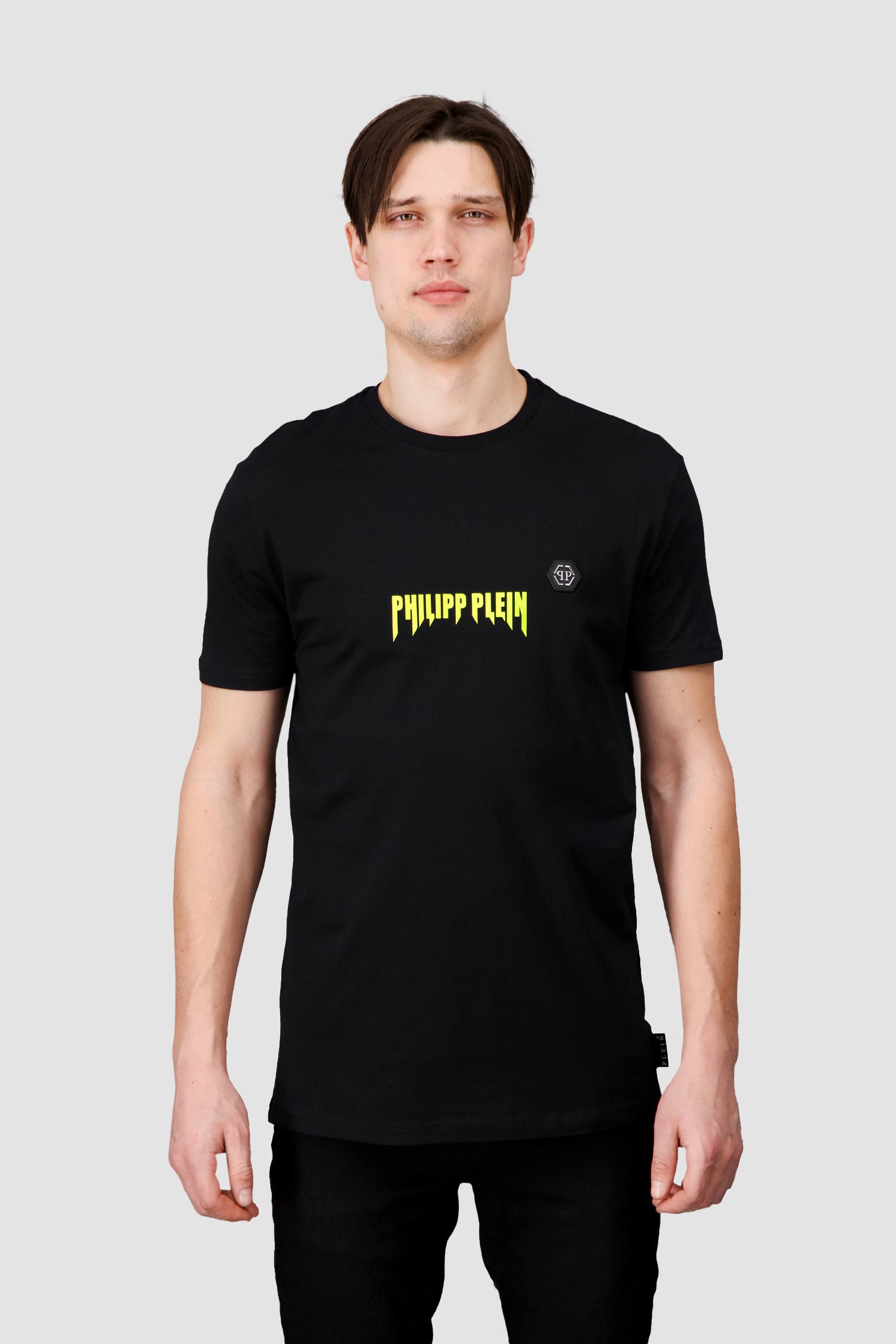 Philipp Plein Black/Yellow Round Neck SS Philipp TM T-Shirt