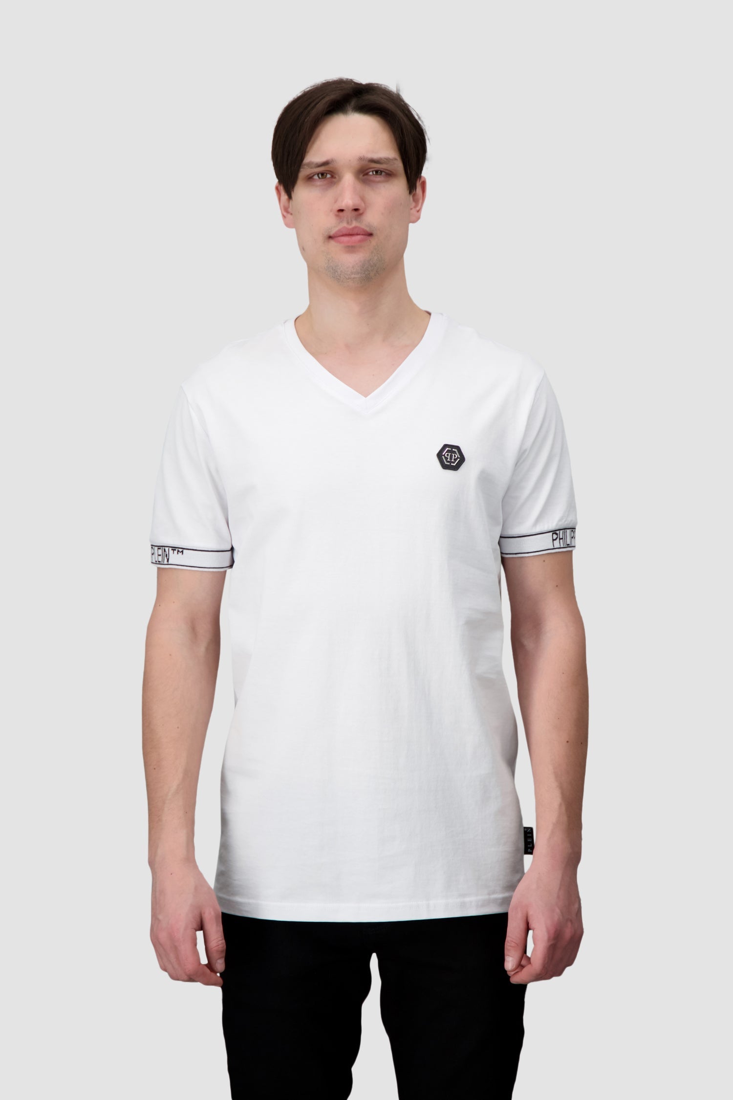 Philipp Plein White V-Neck SS 2 T-Shirt