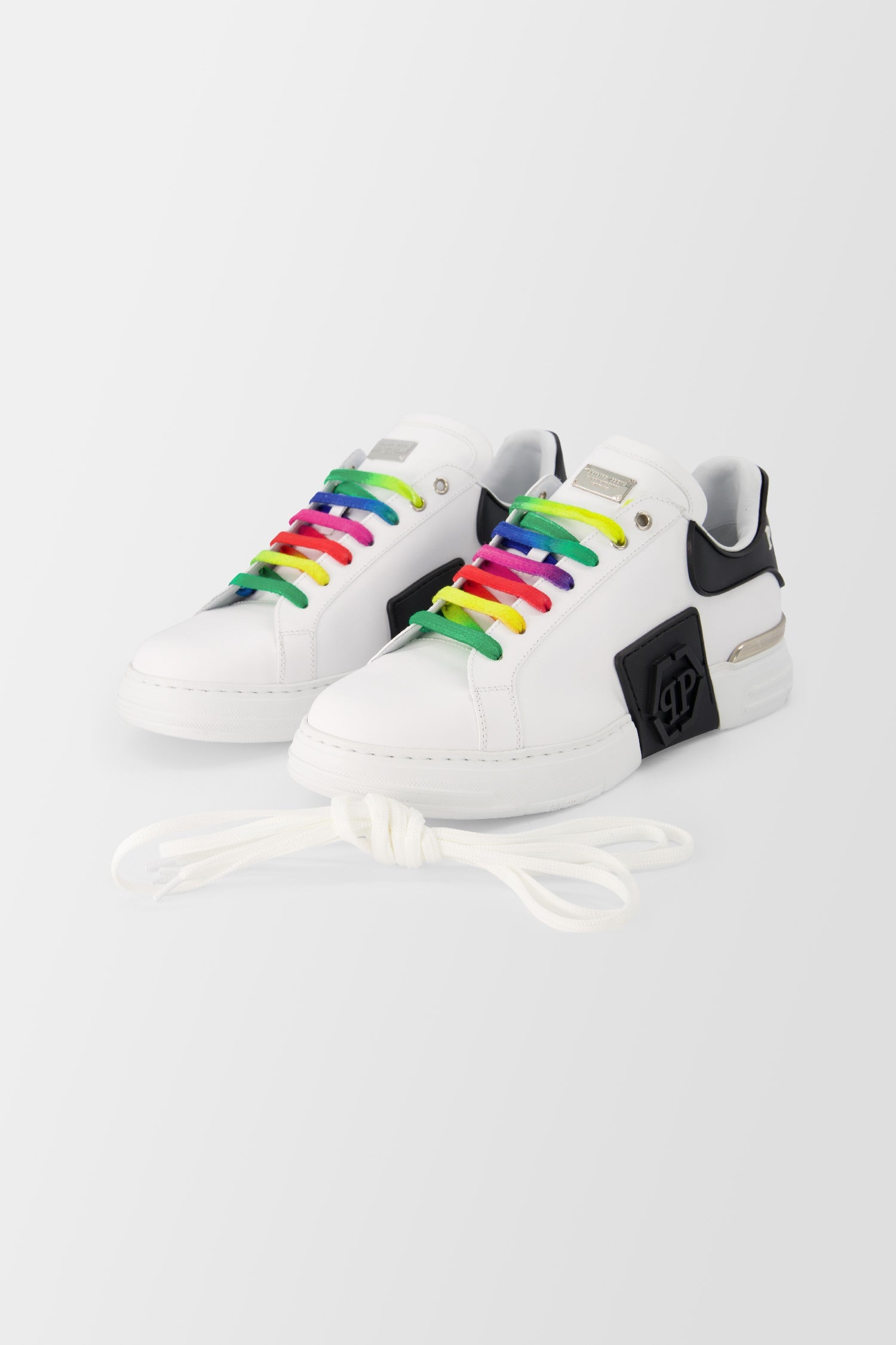 Philipp Plein White/Multicolor Phantom KICK$ Lo-Top Sneakers