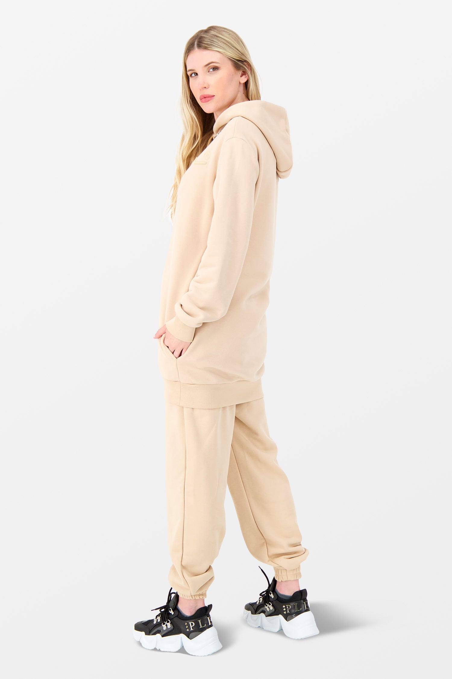 Philipp Plein Signature Beige Embroidery Hoodie