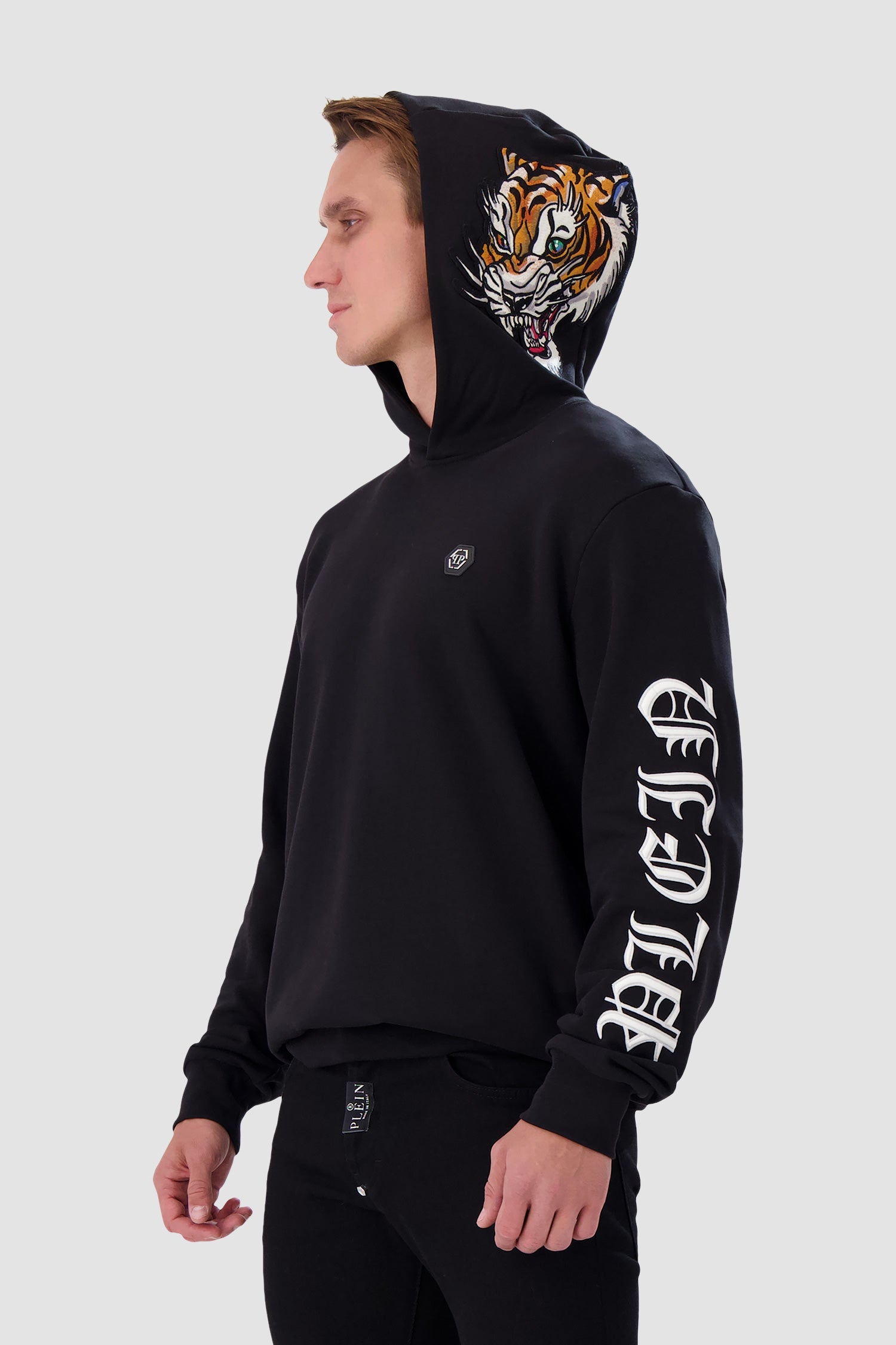 Philipp Plein Black Gothic Plein Hoodie