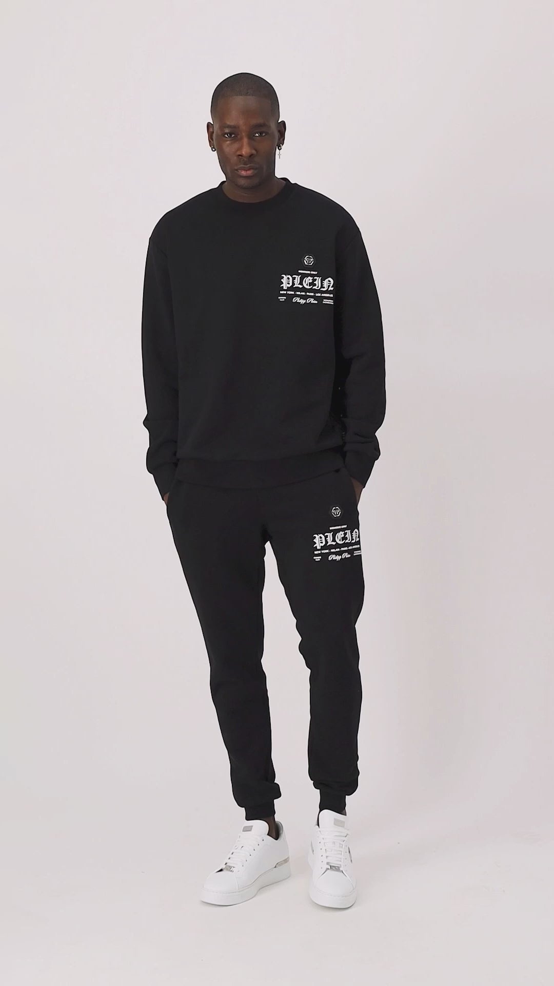 Load video: Philipp Plein Black Jogging Trousers