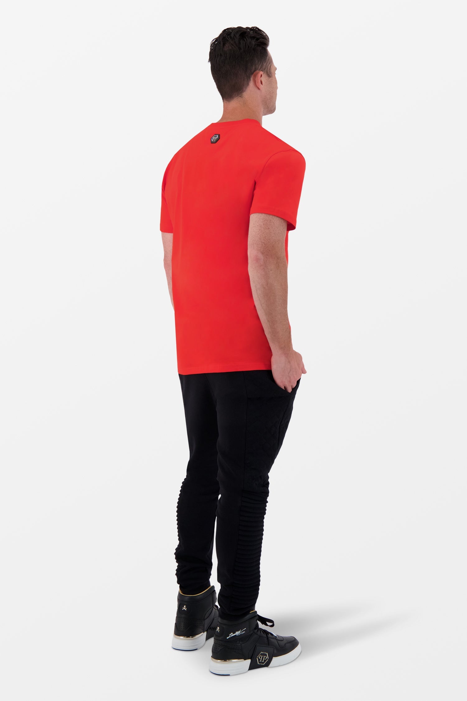 Philipp Plein Red Round Neck SS Monster T-Shirt