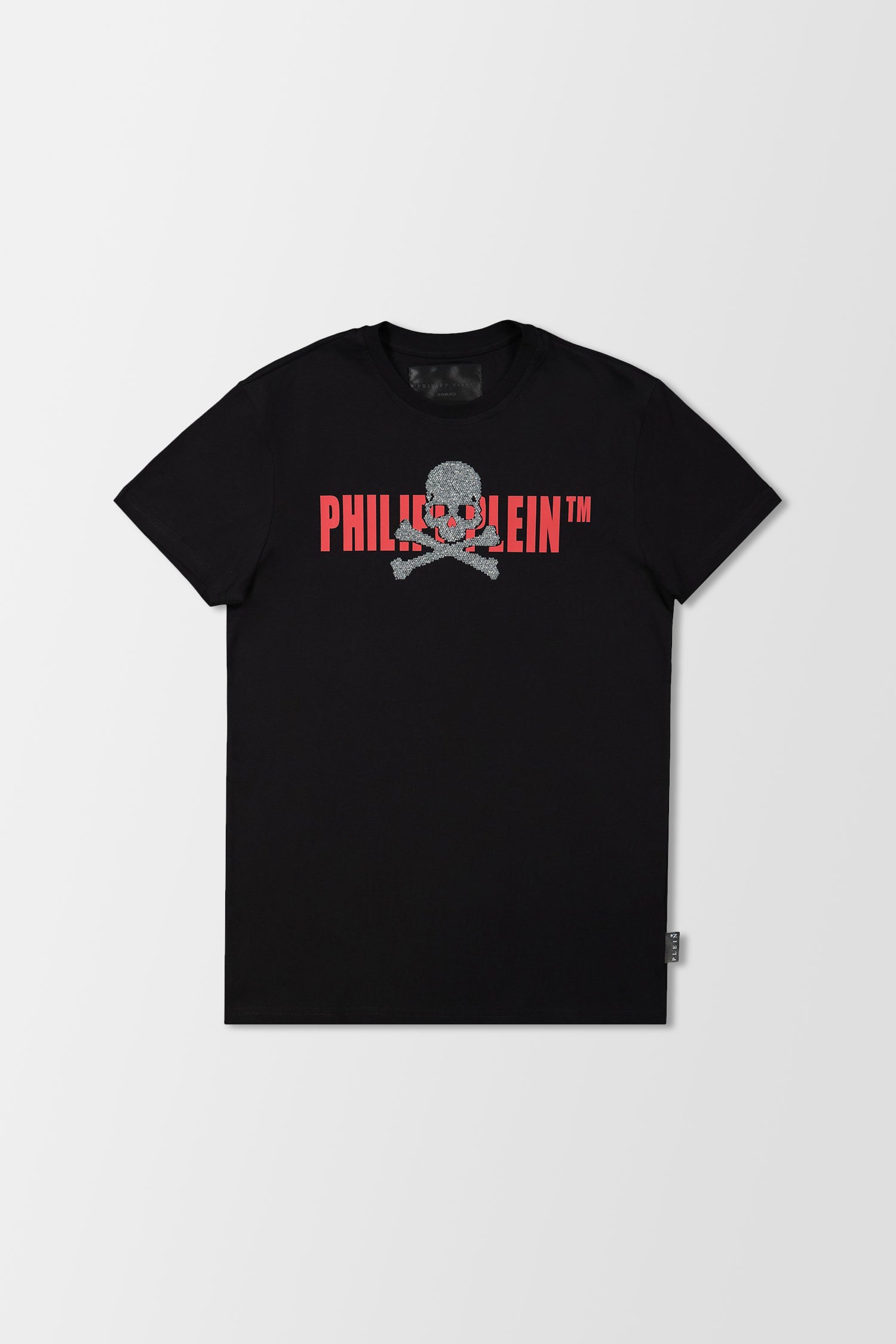 Philipp Plein Black/Red Round Neck SS Skull Strass T-Shirt