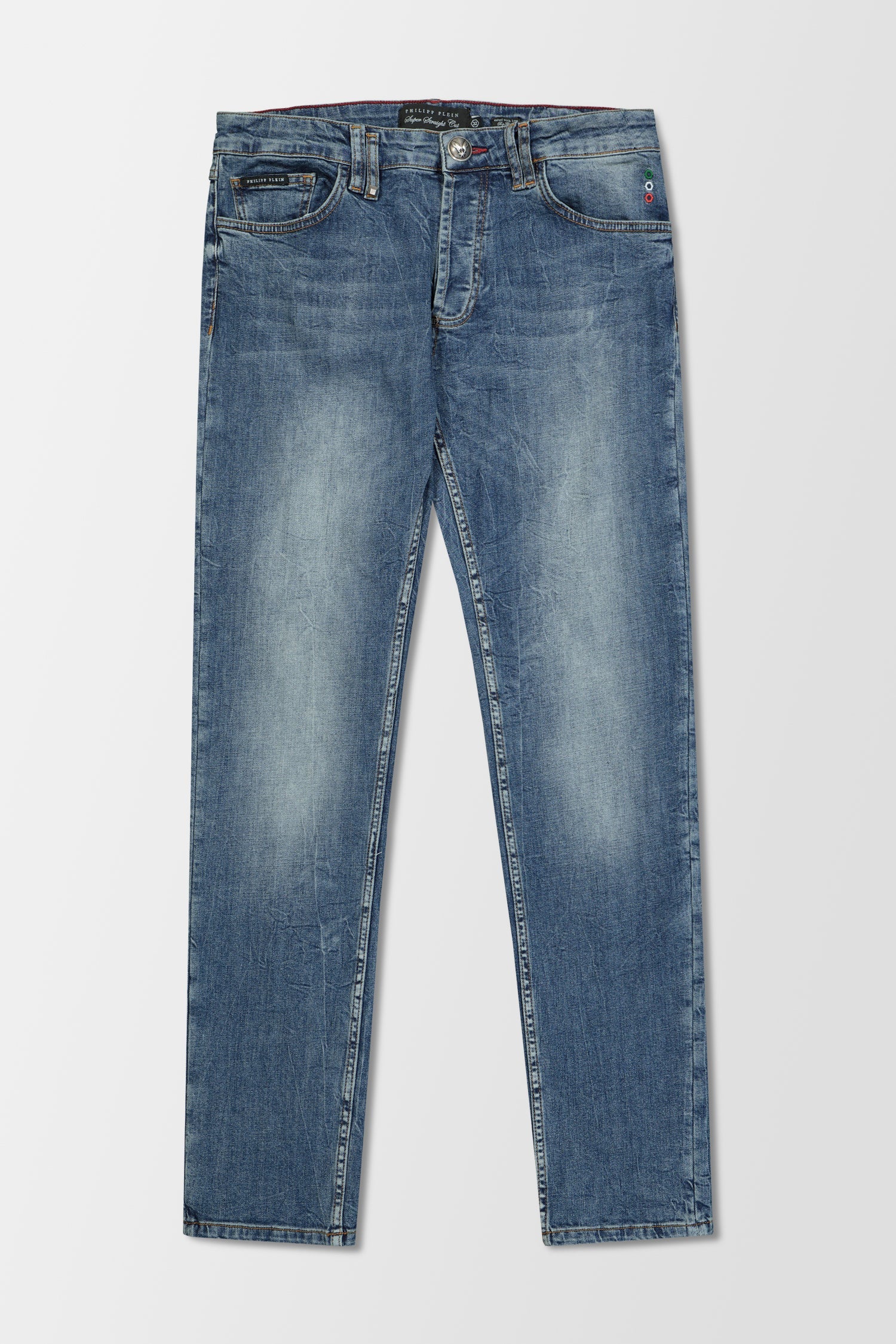 Philipp Plein Super Straight Cut Denim Statement Jeans