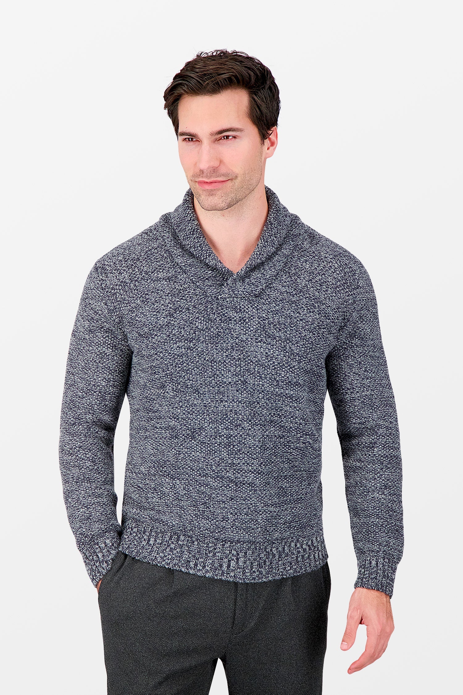 Zanone Grey Pescatore Surmounted V Neck Sweater
