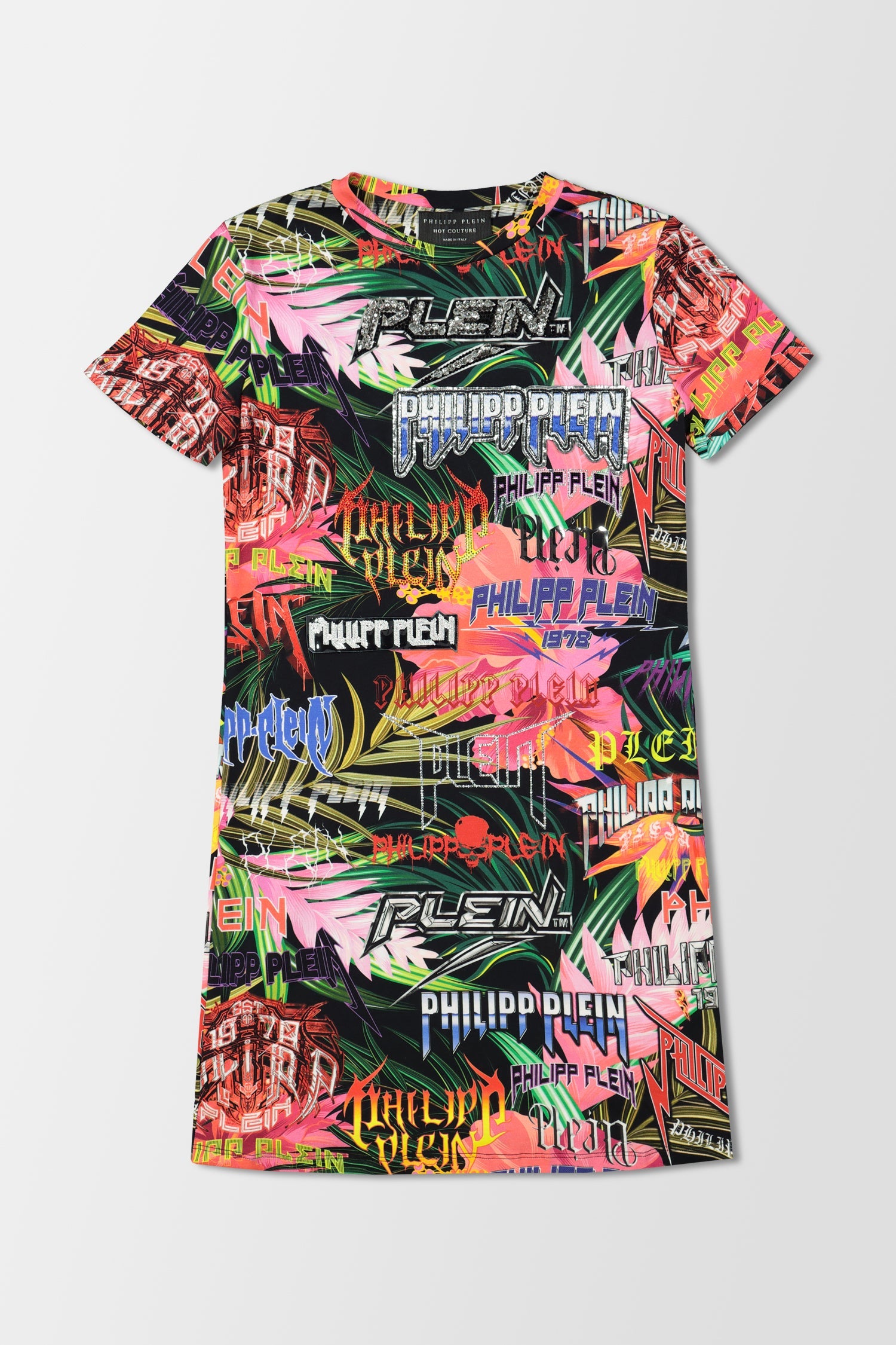 Philipp Plein Multicolor Jungle Rock Short Dress