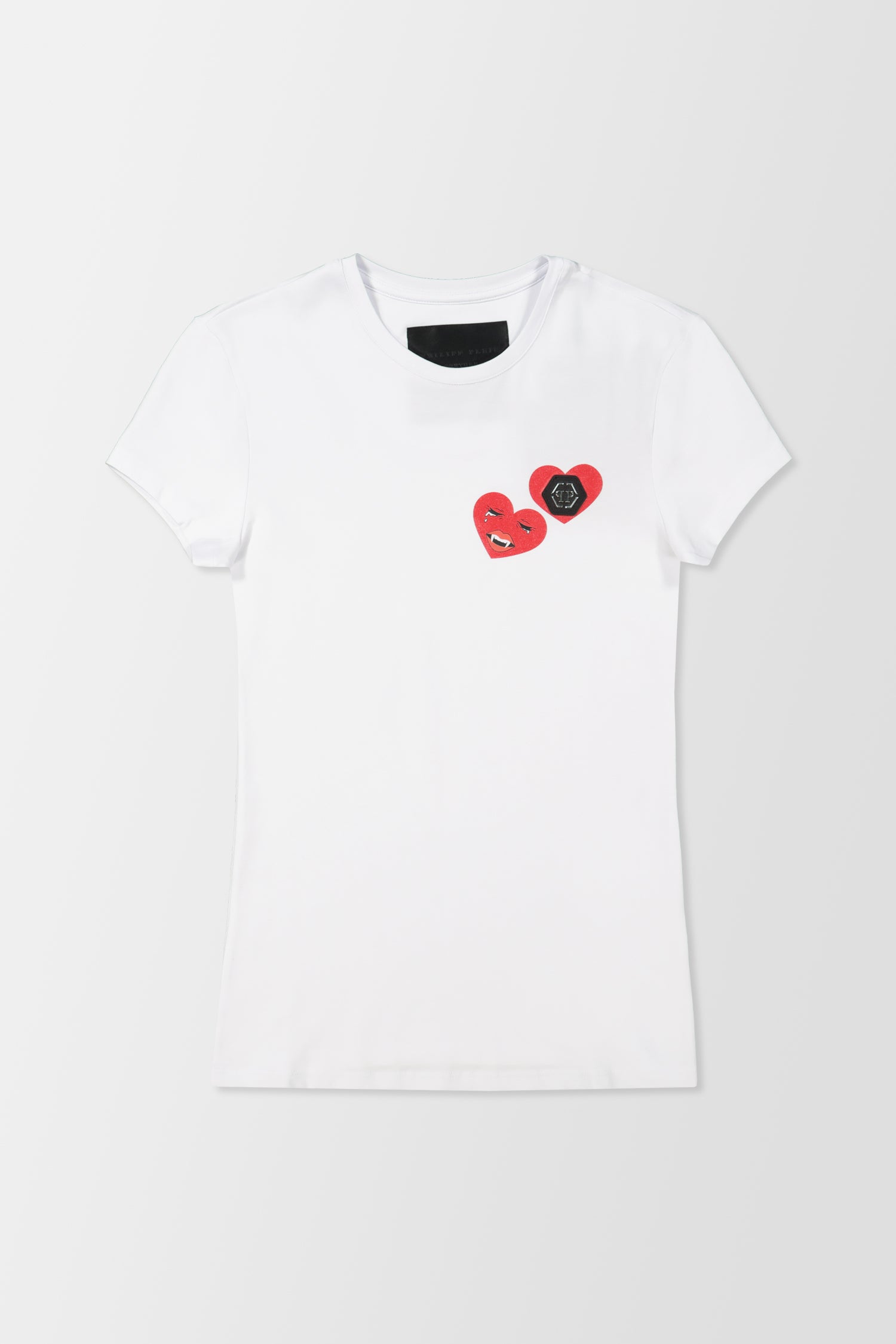 Philipp Plein White Round Neck SS Love Plein T-Shirt